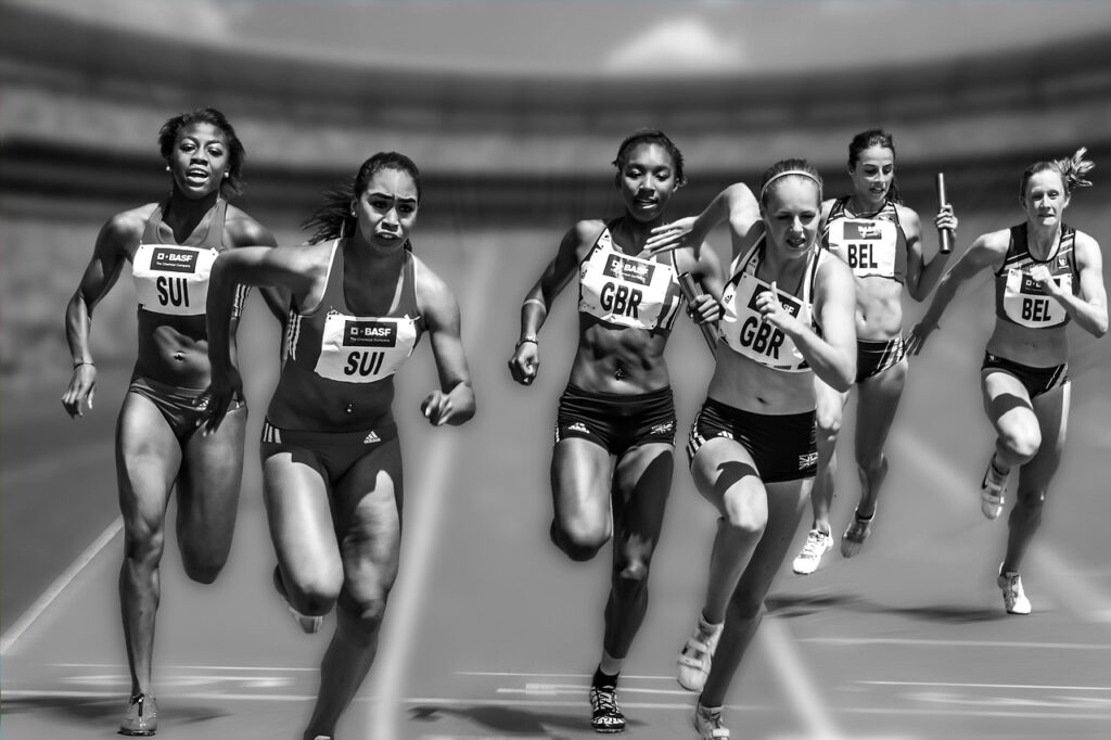 women, running, race