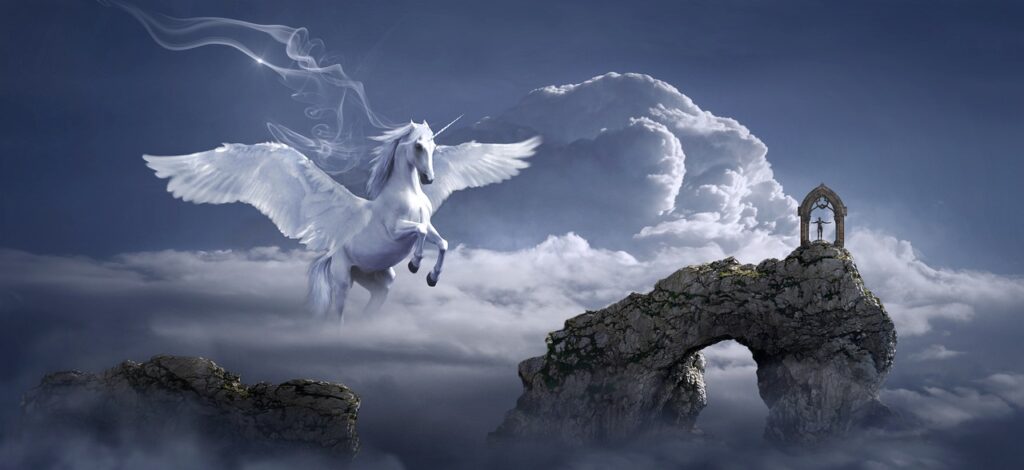 horse, pegasus, archway